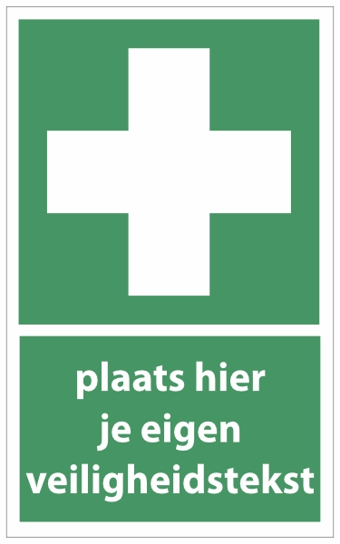 E003 Met veiligheidtekst sticker