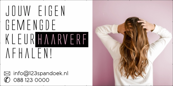 Eigen haarkleur afhalen spandoek