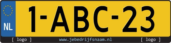 Eigen webadres kentekenplaathouder