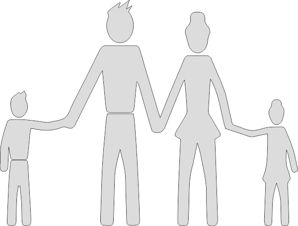 Familie sticker 4 personen