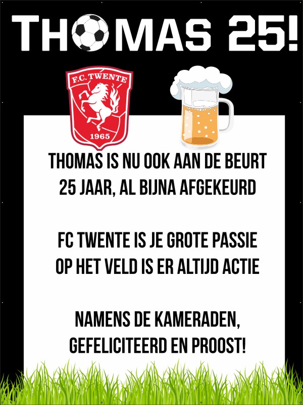 FC Twente fan 25 jaar spandoek