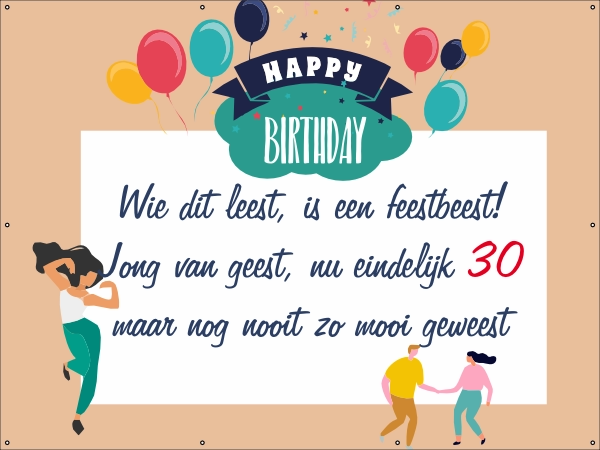 Feestbeest 30 jaar spandoek