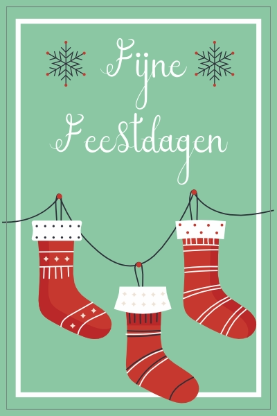 Fijne feestdagen kerstsokken sticker