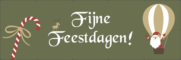 Fijne feestdagen olijfgroen spandoek