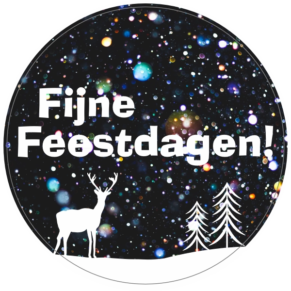 Fijne feestdagen rendier sticker