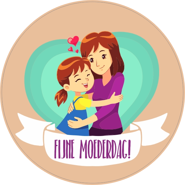 Fijne Moederdag sticker met hart