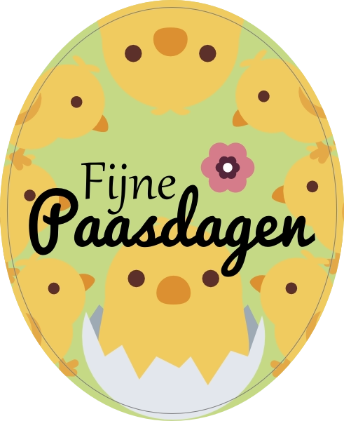 Fijne paasdagen ovalen sticker