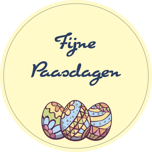 Fijne Paasdagen pastel sticker