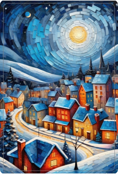 Fleecedeken Kerst Glas In Lood