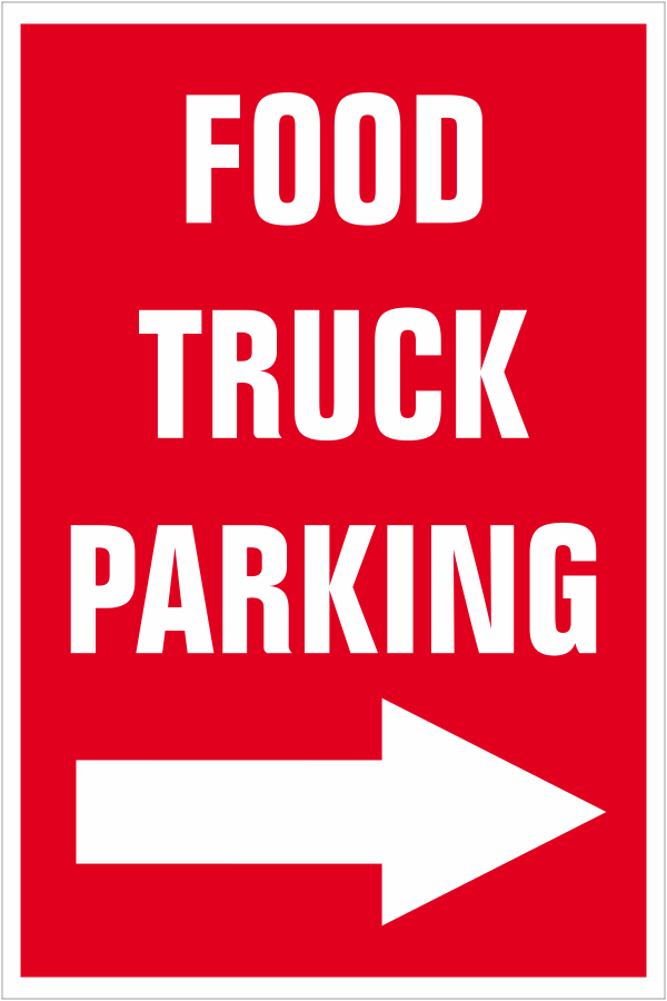 Food truck parking met pijl