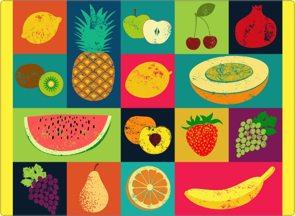 Fruitblocks Laptop Sticker 17 inch