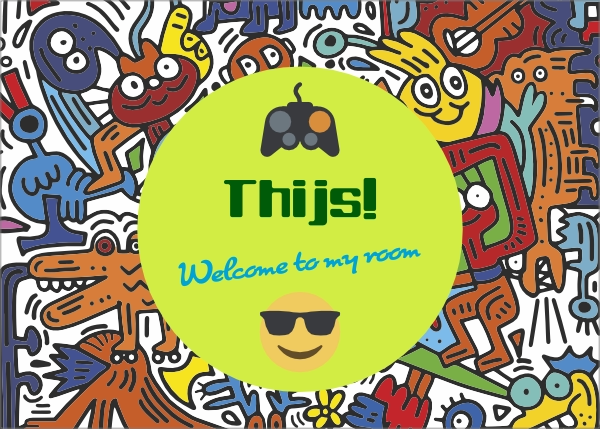 Gameroom deursticker