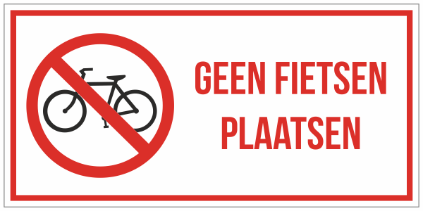 Geen fietsen plaatsen sticker