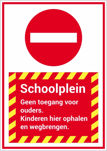 Geen toegang met informatie sticker