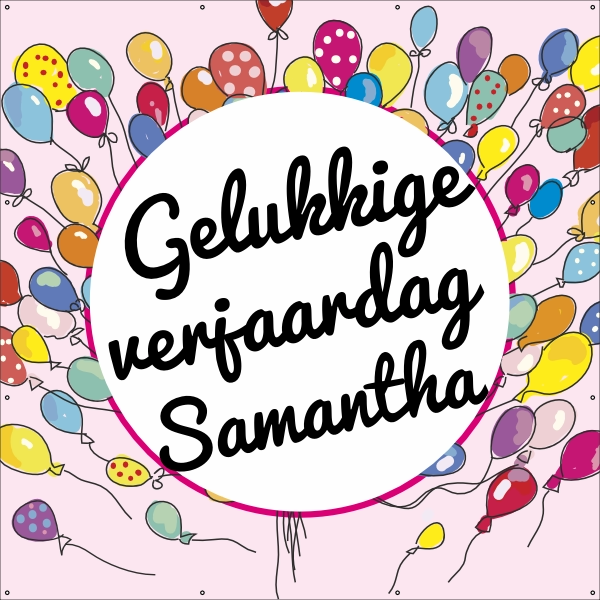 Gelukkige verjaardag spandoek