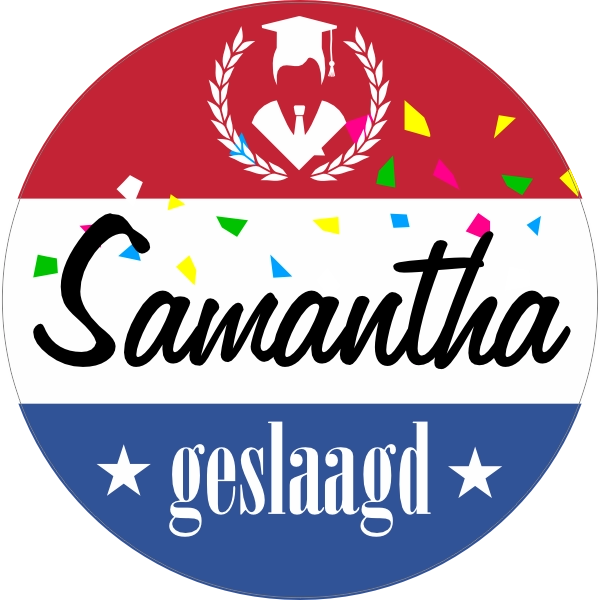 Ronde geslaagde sticker
