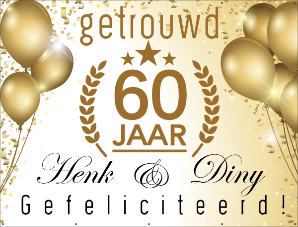 Getrouwd 60 jaar spandoek