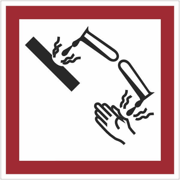 GHS05 - Corrosief sticker (Bijtend)