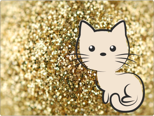 Glitters Kitty laptop sticker 15 inch
