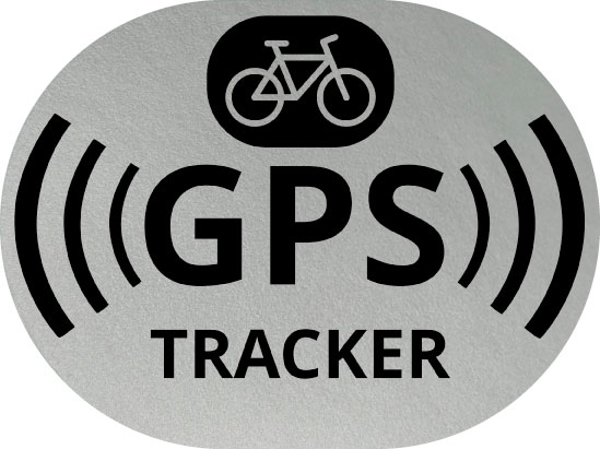 Fiets GPS sticker zilver metallic