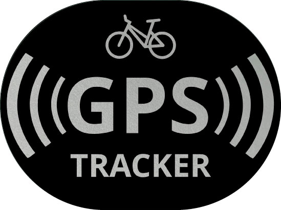 GPS zwart zilver fiets sticker lage instap