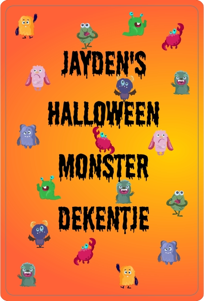 Halloween fleece deken met eigen tekst