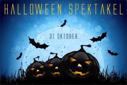 Halloween spektakel Spandoek