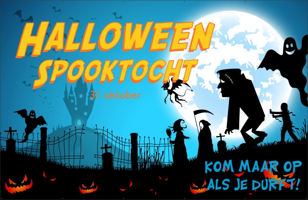 Halloween spooktocht spandoek