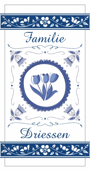 Handdoek Familie Delfts Blauw