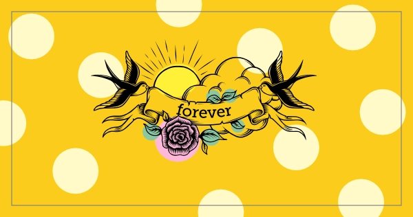 Handdoek Forever Tattoo Geel