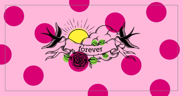 Handdoek Forever Tattoo Roze