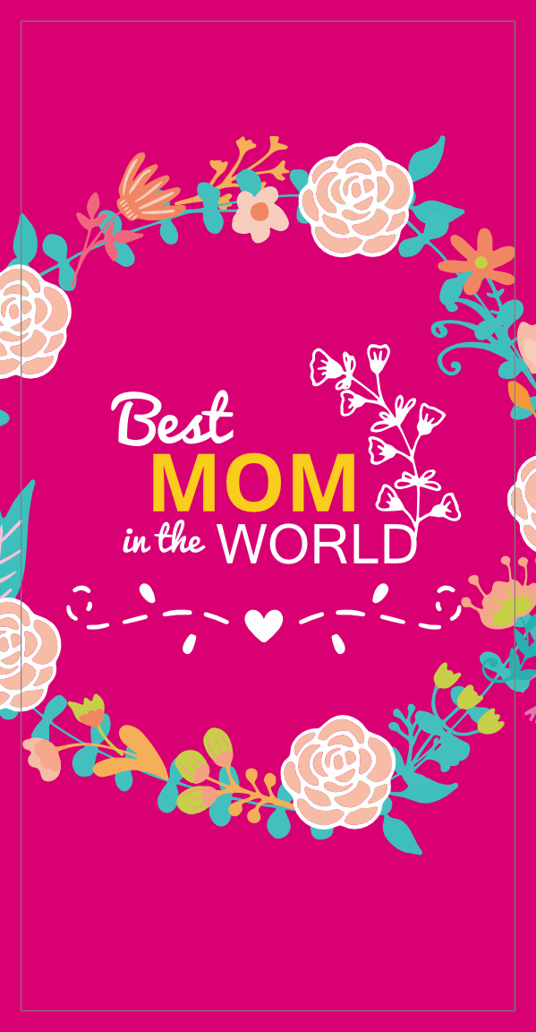 Handdoek Moederdag Best Mom In The World Roze