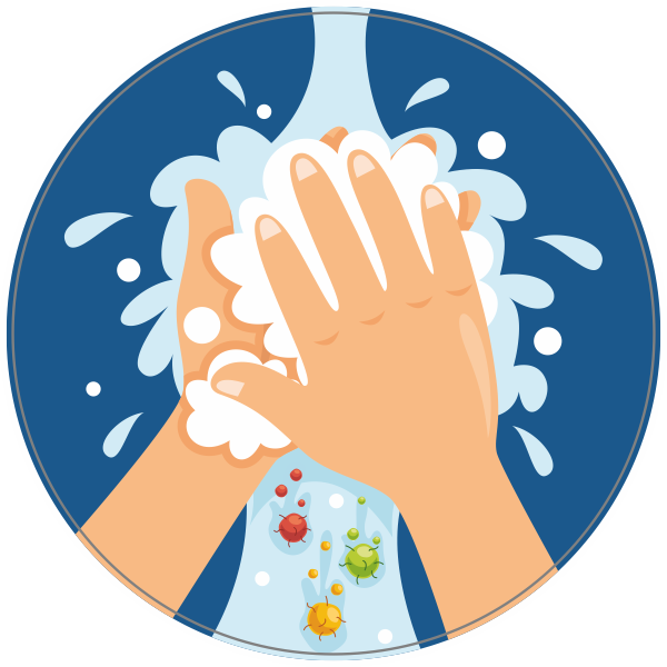 Handen wassen sticker