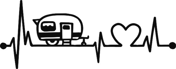 Heartbeat caravan sticker