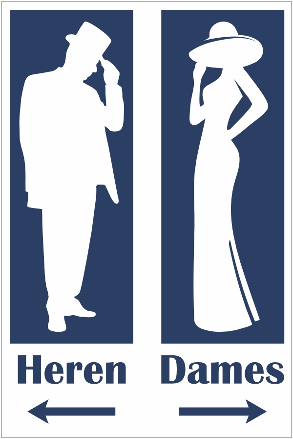 Heren en dames toilet bord