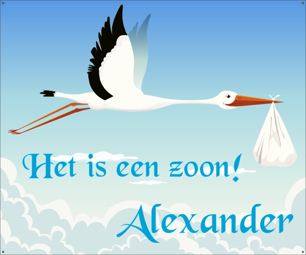 Het is een zoon spandoek