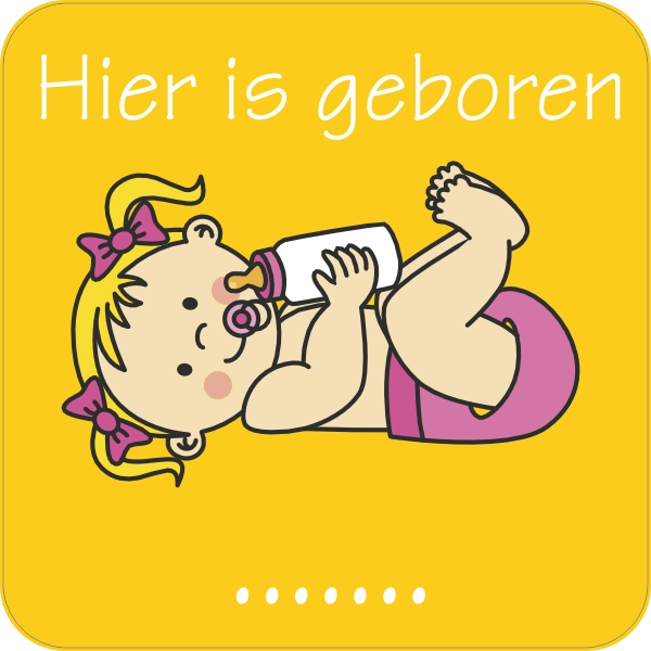 Hier is een meisje geboren sticker