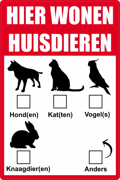 Hier wonen huisdieren sticker