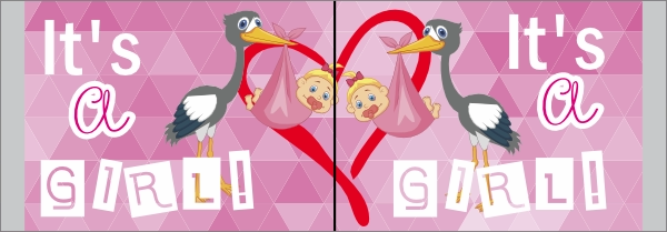 Hoera een meisje geboortebord