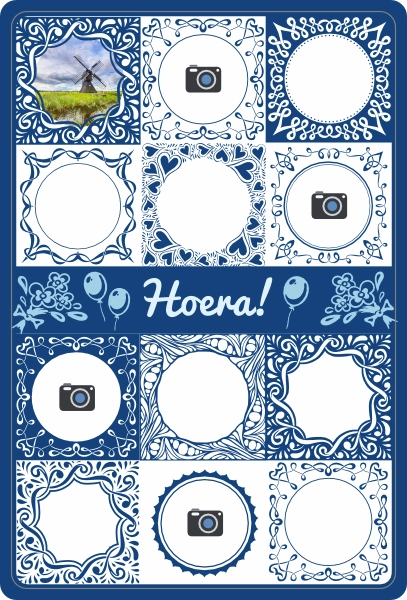 Hoera Foto Collage Delfts Blauw