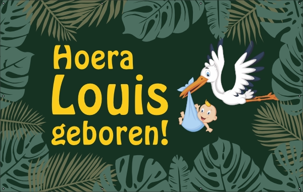 Hoera geboren jungle spandoek