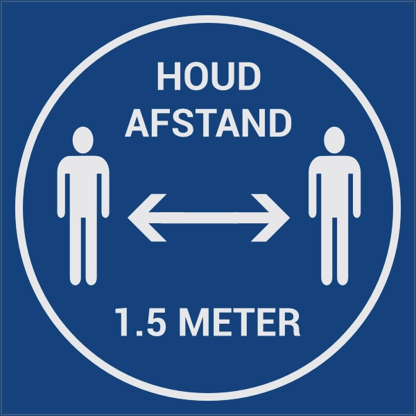 Houd afstand 1,5 meter stoeptegel