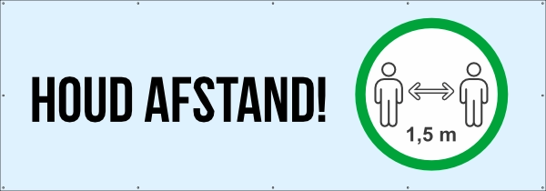 Houd afstand spandoek