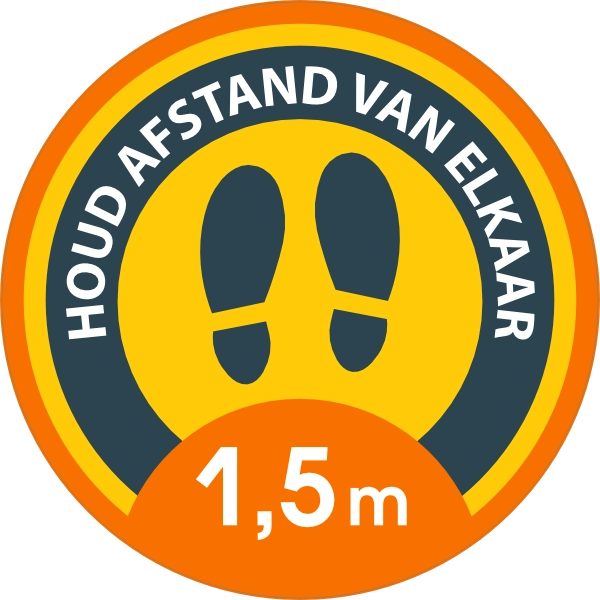 Houd afstand van elkaar vloersticker 1,5 meter