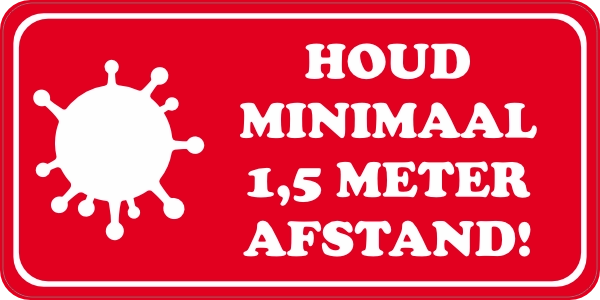 Houd minimaal 1,5 meter afstand sticker
