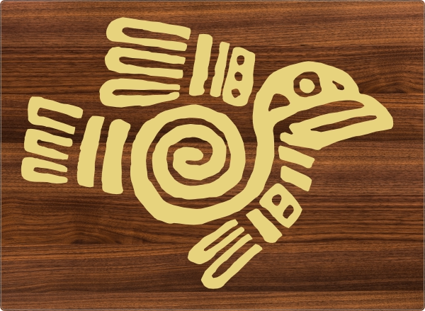 Hout met vogel laptop sticker 17 inch