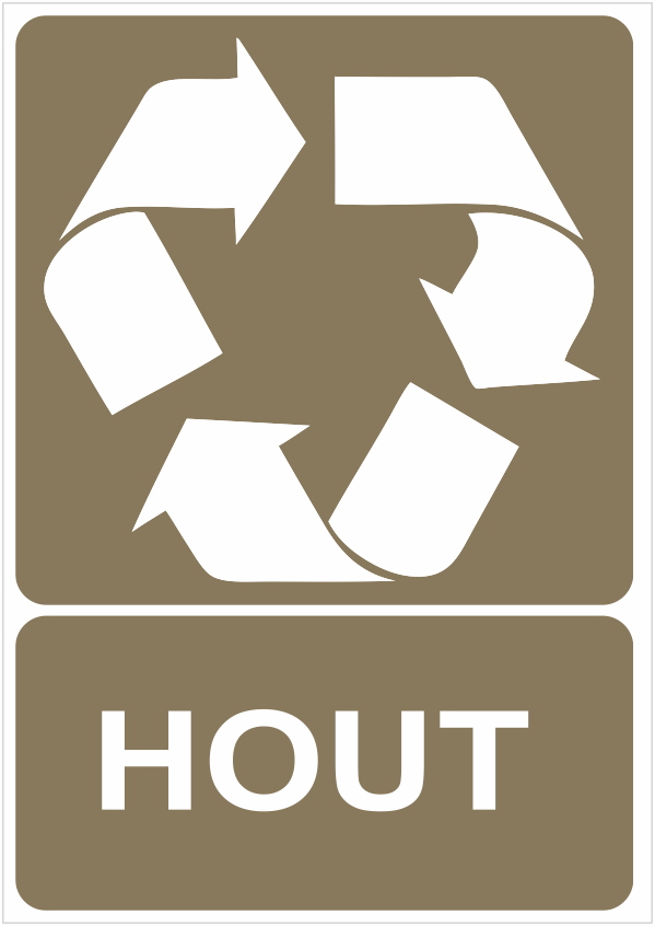 Hout Recycling sticker