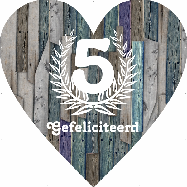 Houten jubileum Spandoek
