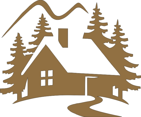 Huisje in de bergen muursticker