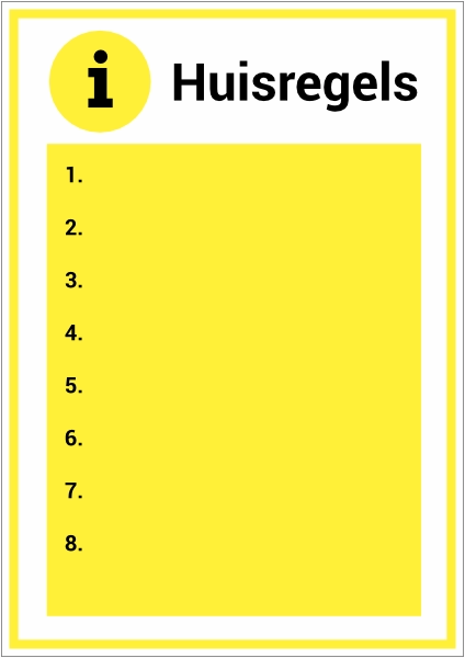 Huisregels A3 formaat sticker